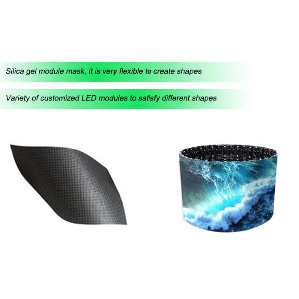 P3 Indoor Flexible LED Dislpay Screen 5mm Thickness Full Color Soft Module