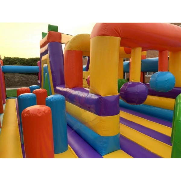 Custom Inflatable Fun Park With Bounce House Slide Combo Obstacle Challenges and Flexible Module Arrangement for Long Term Operation Projects