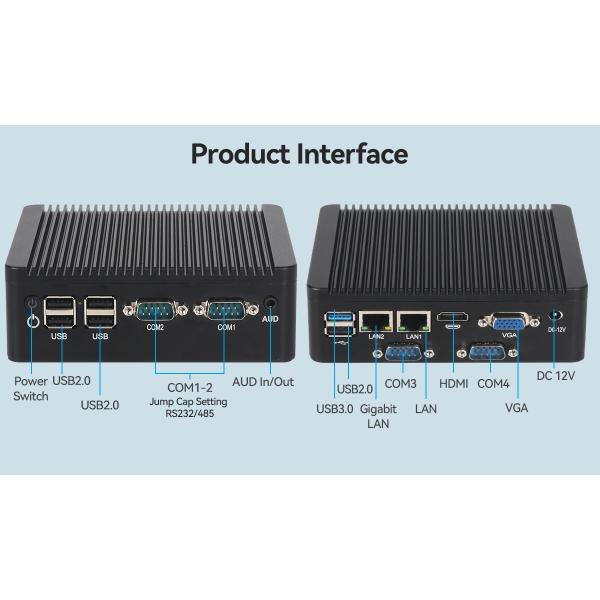 Dual LAN 4 COM Industrial Mini PC With Intel Celeron N2840 Processor And DDR3L
