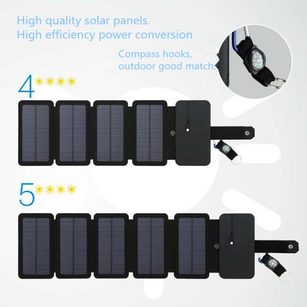 10W Foldable Solar Panel 5V 2.1A USB Output Devices For Smartphones