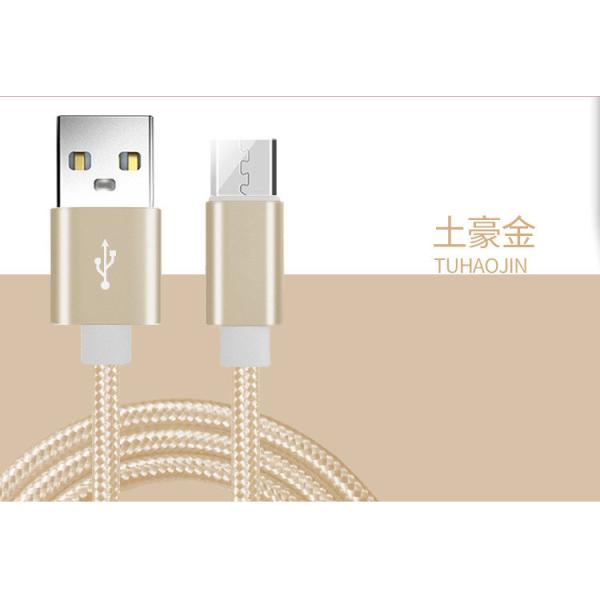 2.1A Nylon Braided USB Cable 2m 6ft 1m 3ft Iphone Charger Cord
