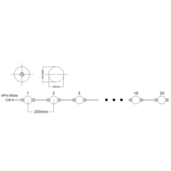 double side dream color 3D LED ball