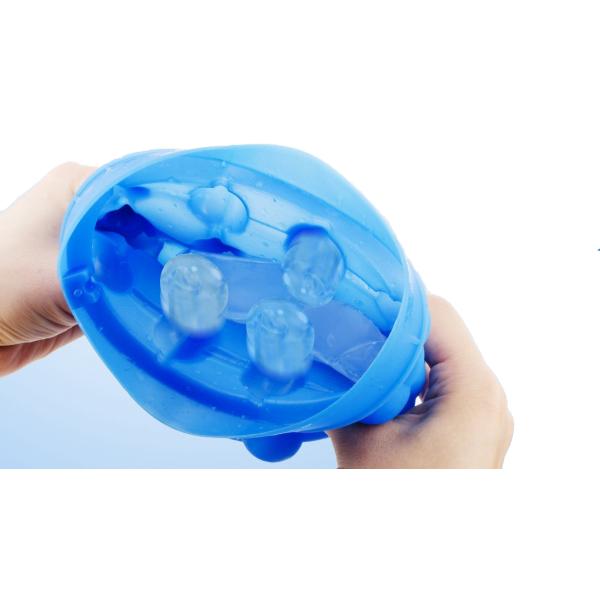 Large Outdoor Standing Capacity Dual-chamber Silicone Ice Trays Molds Genie Bucket Ice Cube Maker with Ice Clip and Lid