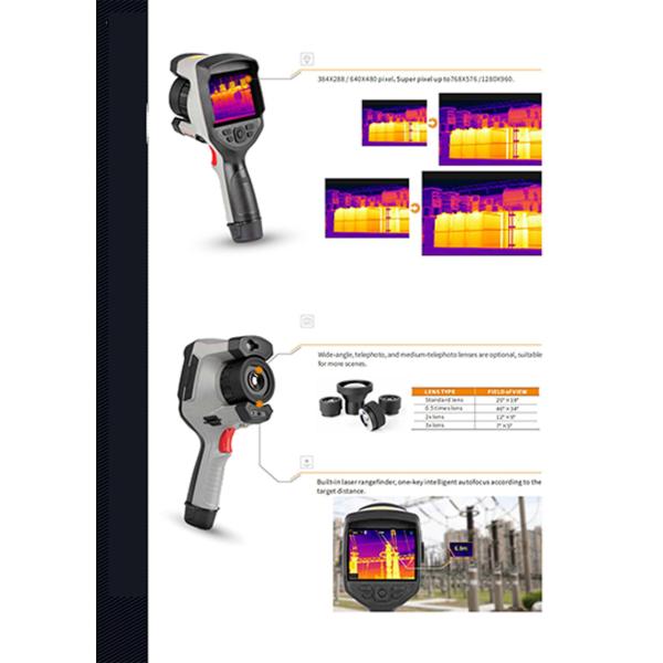 Long Range Surveillance Handheld Temperature Thermal Camera 50mK NETD