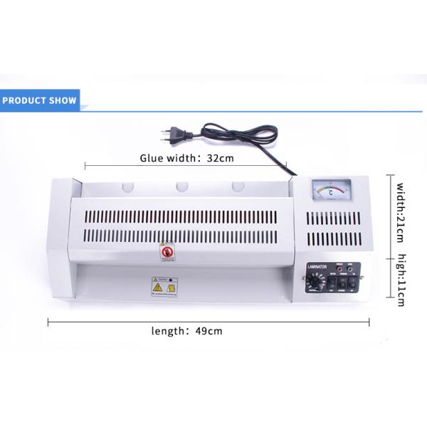 Paper Size A3 Hot and Cold Automatic Laminating Machine with 25.5mm Large Rubber Roller