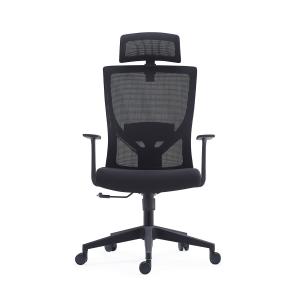 China Modern MID Back Ergonomic Mesh Back Fabric Seat Swivel Office Chair With Height Adjustable Headrest on sale