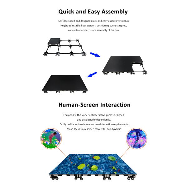 Mall Stage Floor Dynamic Electronic Display Waterproof Interactive Dance Floor LED Floor Tile Screen