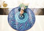 100% Polyester Material Round Entrance Rugs Anti Slip Without Chemical