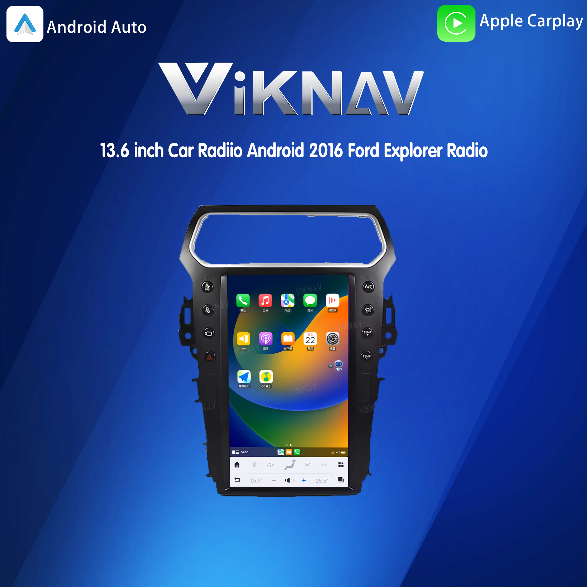 Quality Viknav 13.6 inch Car Radiio Android 2016 Ford Explorer Radio Multimidia Radio GPS Navigator for sale