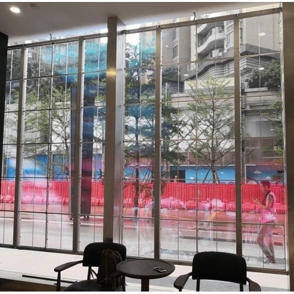 Full color 2.6-5.2mm Clear Led Display 1/8 Scan Curtain Led See Through Screen