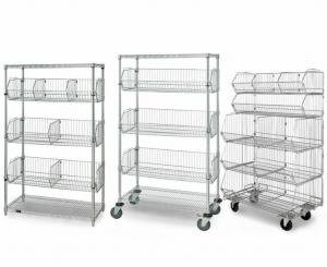 Quality 5-Layer Chrome Finish Steel Wire Basket Unit With 7 Baskets Use In Restaurant Shop for sale
