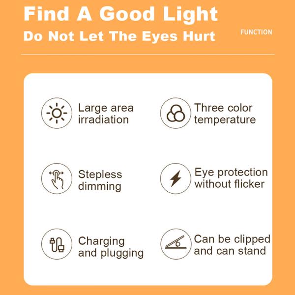 Clip 4000mAH Clamp LED Desk Lamp DC5V Led Eye Protection Table Lamp