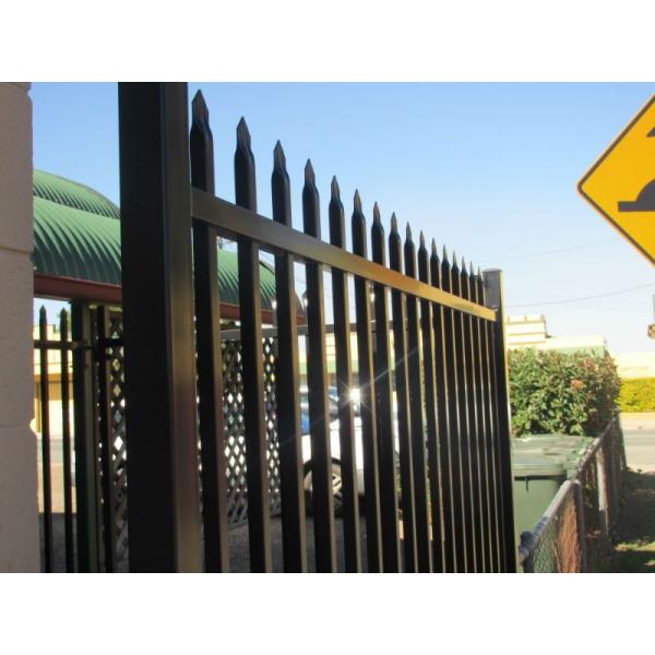 black powder painted used aluminium picket fence