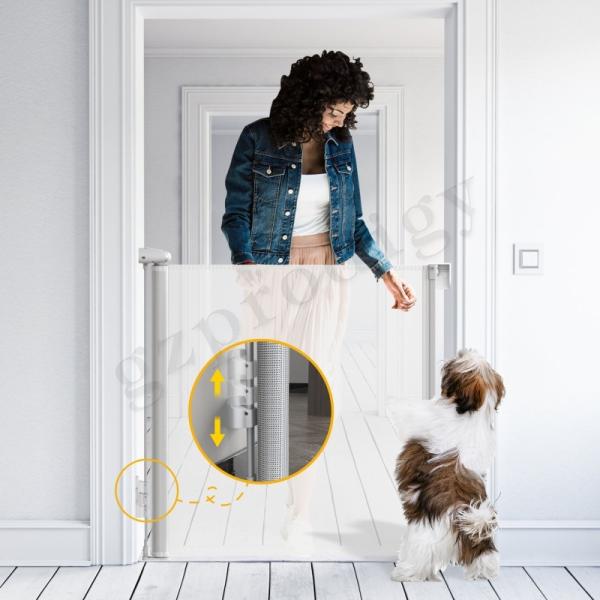 ABS Retractable Mesh Gate Extra Wide 71 Inch Easy Detachable Multi Direction Stretch Retractable Gate For Dogs Outside