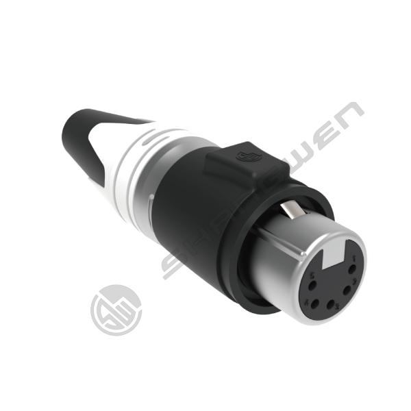 Outdoor Cu Alloy XLR 5-Pin Connector for Microphone Amplifier Mixer Waterproof IP65 Female Audio