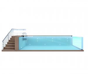 Quality Acrylic Glass Prefab Above Ground Swimming Pools Water House with 30- 10m3 Capacity for sale