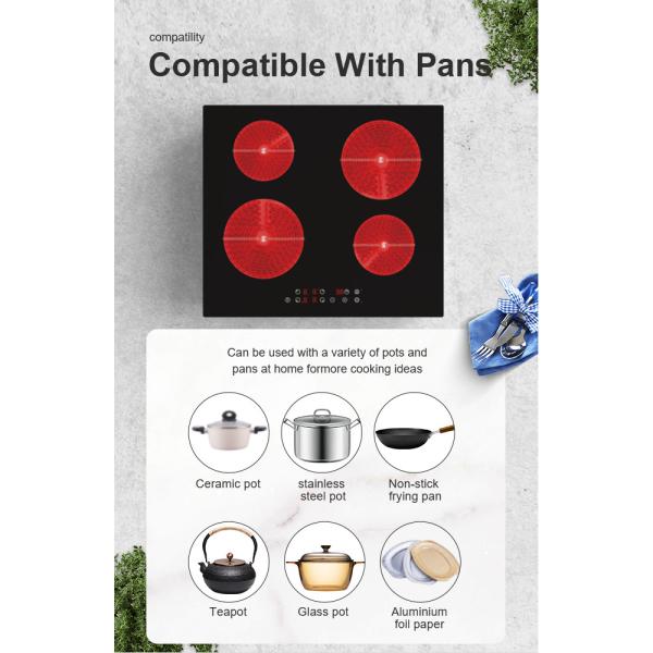 Bridge Zone Double Induction Hob 5500W Touch Control Hidden