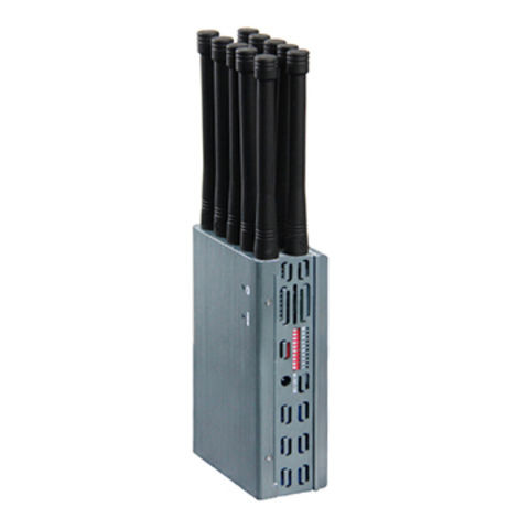 Mobile phone jammer 5G 10 Bands 10W GPS/WIFI Jammer with Car Charger Work 2.0+ Hours 5.1-5.8GHz