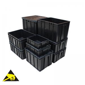 Quality ESD Component Box ESD Safe Storage Bins Small Black Antistatic Case Conductive Plastic Small Anti Static Packaging Tray for sale