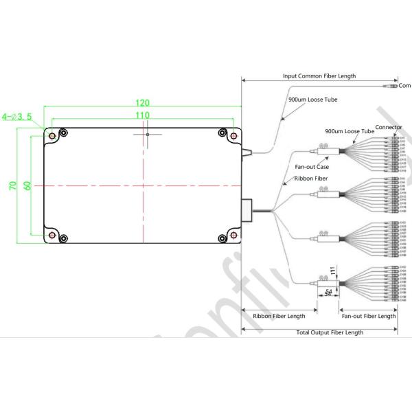 48 Channel 100GHz Optical Mux Demux , Athermal AWG Dwdm Device Flat Top Type