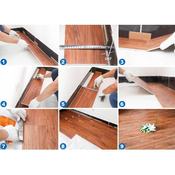 Watertight 3.2mm Rigid Core Vinyl SPC Flooring Scratch Resistant Fireproof