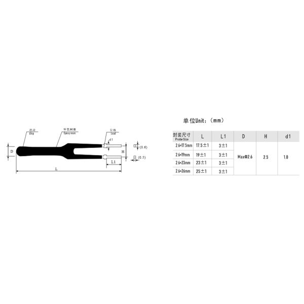 R62 20.92K B25/50 4200K Epoxy Coated Thermistor Sensor