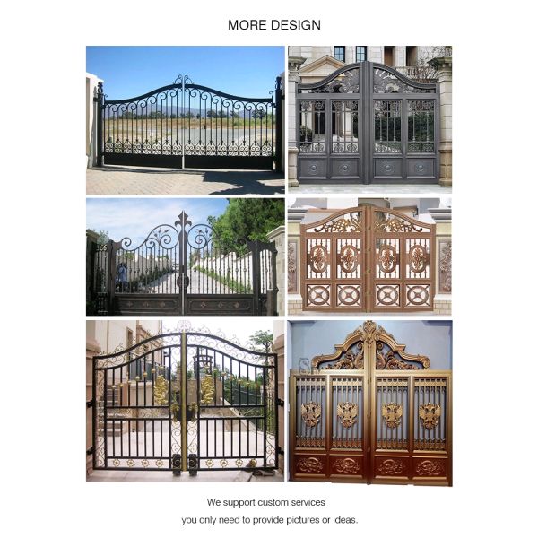 Modern Stylish House Wrought Iron Main Gate Designs Customized Size