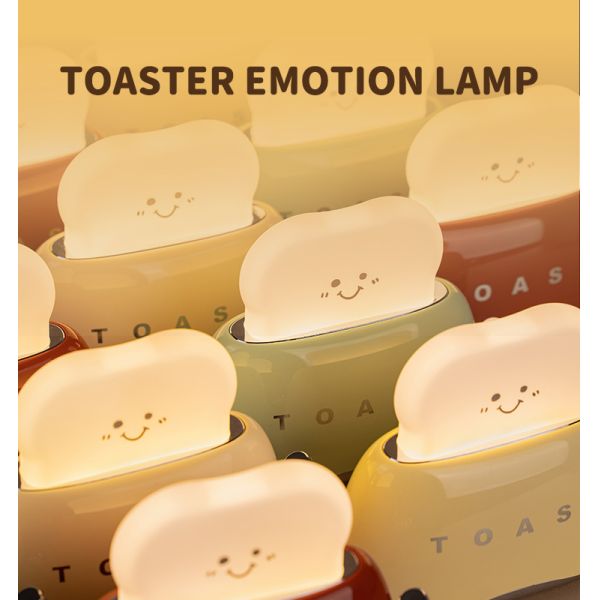 DIY Cute Desk Decor Toaster Lamp Home Decoration Night Light with Timer and Rechargeable