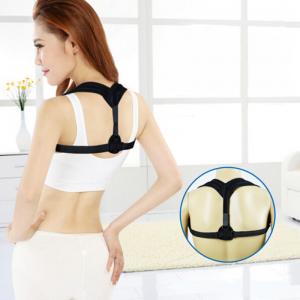 China Adjustable Back Posture Corrector Shoulder Band Correction Belt for Women and Men. material is Foam. Black color. on sale