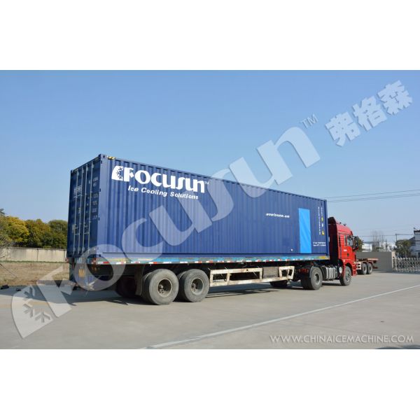 Blue NIZA Paint 90KW Industrial Block Ice Maker Machine CE Certificate