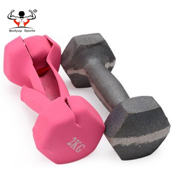 Non Toxic Fitness Equipment Dumbbells With Banana Handle Long Using Time