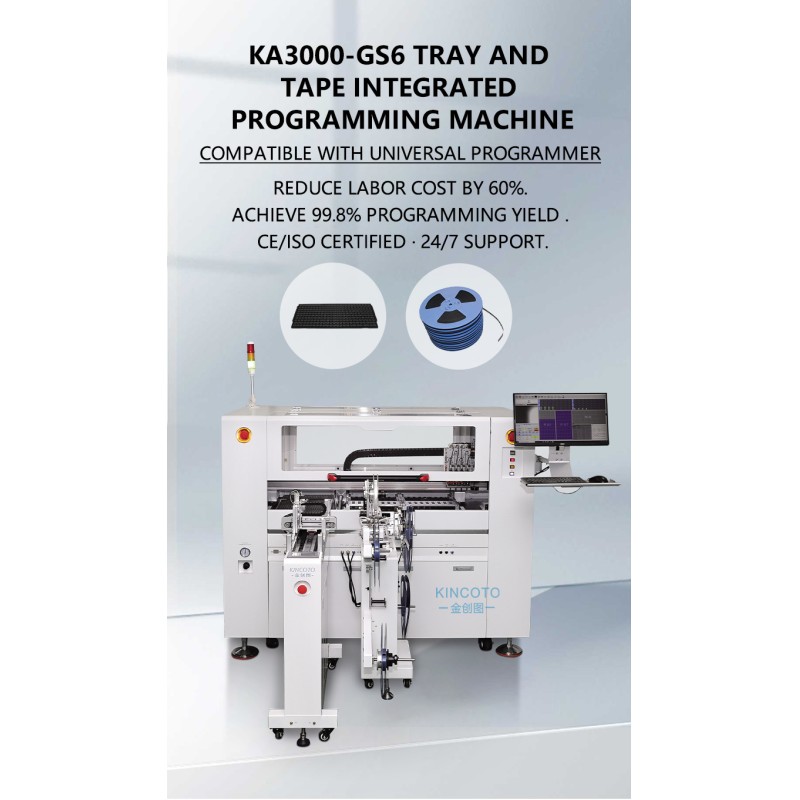 High Throughput 96 Station IC Programmer KA3000-GS6 Built-in Programmer Tray Tape for SMT Line