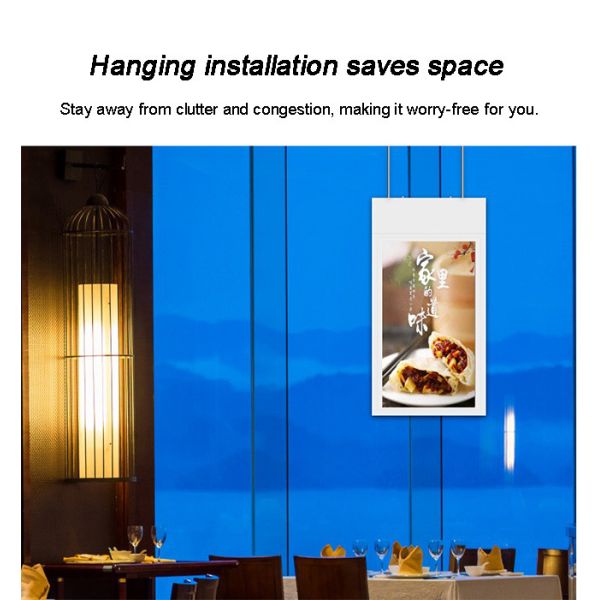 Hanging Wall Mounted Window LCD Display Menu Board 1080P For Restaurant Coffee Shop