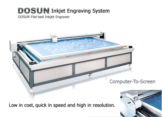 High Reliability Flatbed Inkjet Engraver , Flat-bed Textile Digital Inkjet Screen Engraving Equipment