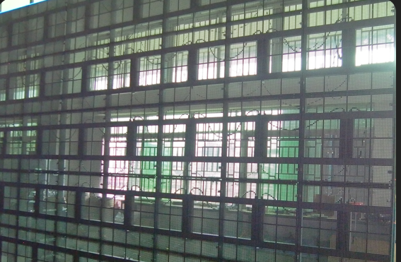 Waterproof Wall Mounted Transparent LED Wall With Advertising Wireless 3G System