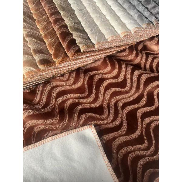 100%PL Jacquard Velvet Sofa Fabric 460gsm 142CM Width