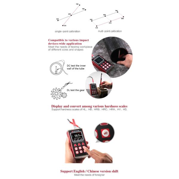 Multi Point Calibration Ultrasonic Hardness Tester With Impact Direction Correction MH660