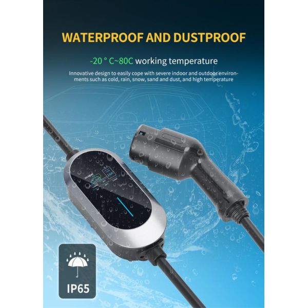 3.5 Kilowatts Dustproof Timing Mobile Electric Car Charger With Touch Button