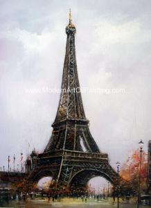 China Impression Style Eiffel Tower Oil Painting On Canvas 50x60 Cm Home Decor on sale
