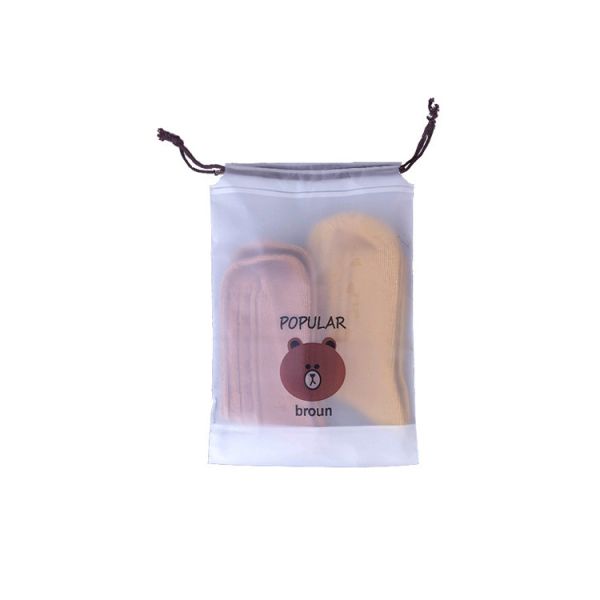 Underwear Plastic String Bag , CPE Clear Vinyl Drawstring Bags