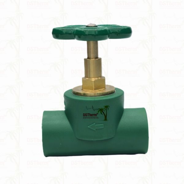 Customized Heavier Type Stop Valve Cartridge With Green Handle Brass Cartridge Brass Spindle Valve Top Part