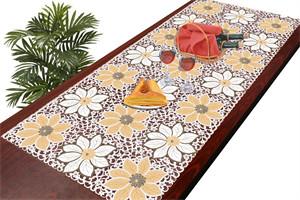 China Customized Label 20m Floral Table Cloth PVC Lace 1.37m Width Square Waterproof on sale