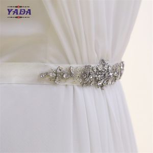 New fashion jewel beaded sleeveless long chiffon bridal sexy transparent dresses