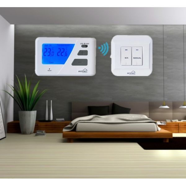 Backlight Wireless Boiler Wired Room Thermostat With NTC Sensor ROHS