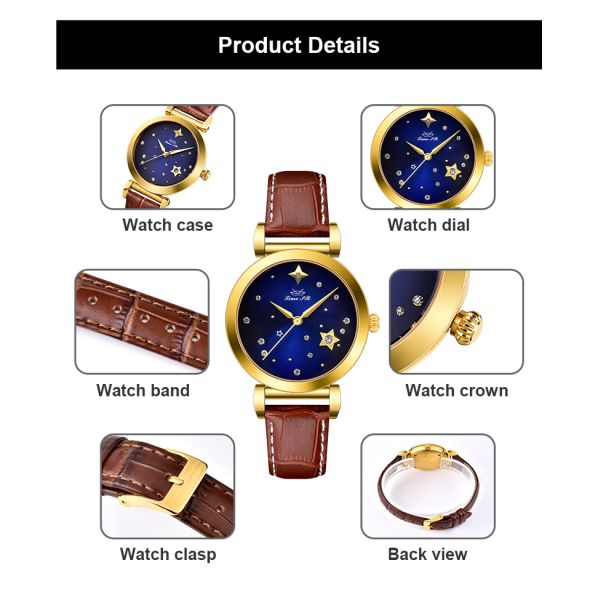 2022 Elegant Stainless Steel Quartz Watch Small Round Gold Watch Design For Lady