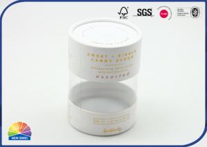 Quality Cylinder Printed Paper Lid Visible Plastic Tube Wedding Candies Package for sale