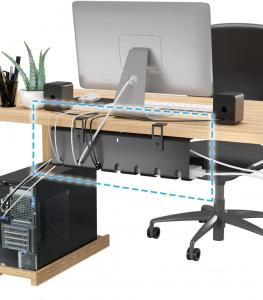 Quality No Drill Power Strips Basket Cable Racks for Office Under Desk Wire Holder 430x100x100mm for sale