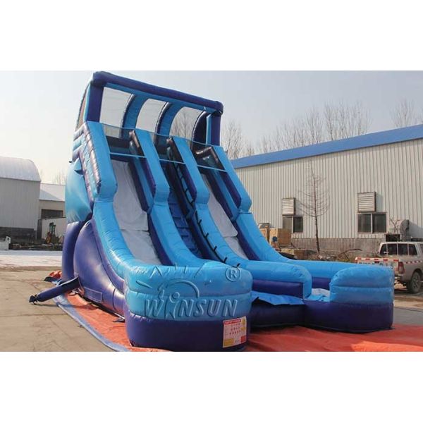 Blue Color Commercial Grade Inflatable Slide In 7x5.2x7m / Customized Size