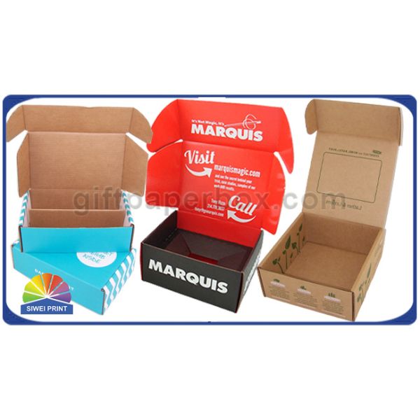 Logo Spot UV Printing Corrugated Paper Boxes / Custom Corrugated Cardboard Box