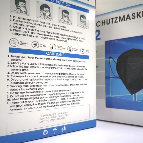 BU-E960 Adult FFP2 Face Masks With Ear Loops CE Certification And Device Listed